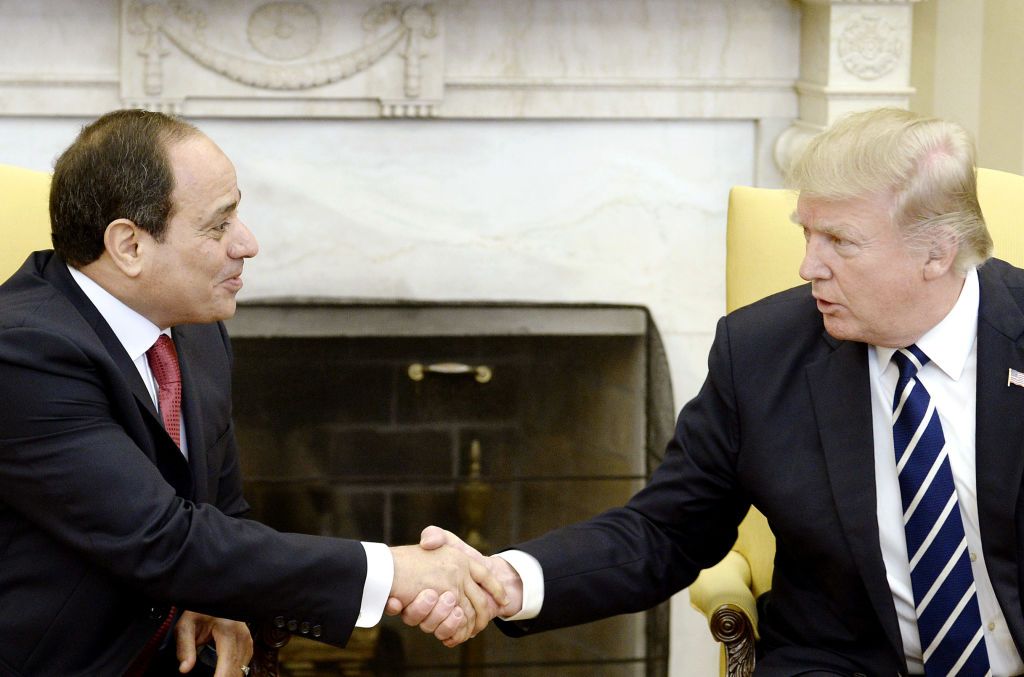 Donald Trump and Egyptian president Abdel Fattah el-Sisi.