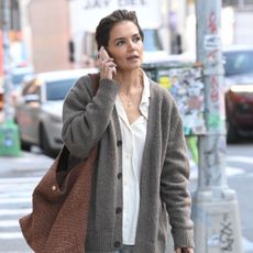 Katie Holmes wears a Dune bag