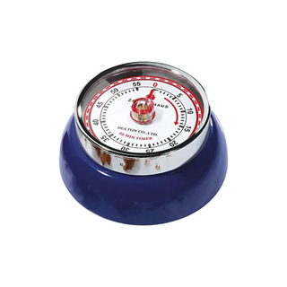 Zassenhaus Magnetic Retro 60 Minute Kitchen Timer, 2.75-Inch, Navy Blue