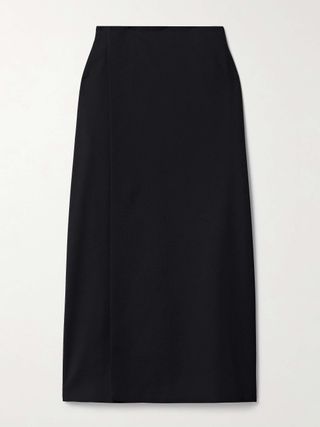 Kavi Wool Wrap Midi Skirt