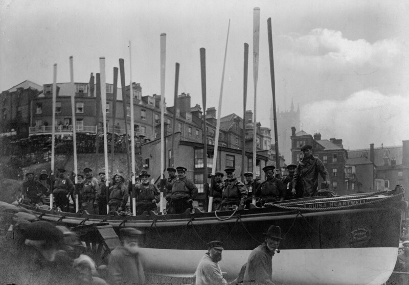 The Louisa Heartwell, the Liverpool-class lifeboat which was involved in one of the most astonishing rescues the RNLI have ever carried out. This picture is part of an exhibition at Chatham Dockyard celebrating the RNLI&#039;s 200th anniversary in 2024.