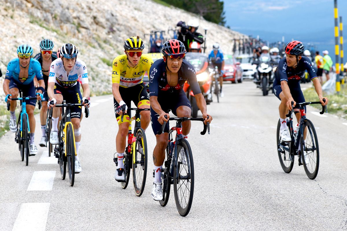 Tour de France 2021 108th Edition 11th stage Sorgues Malaucene 1989 km 07072021 Richard Carapaz ECU Ineos Grenadiers Tadej Pogacar SLO UAE Team Emirates Jonas Vingegaard DEN Jumbo Visma photo Luca BettiniBettiniPhoto2021