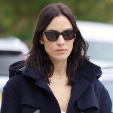 Alexa Chung wears a duffle coat
