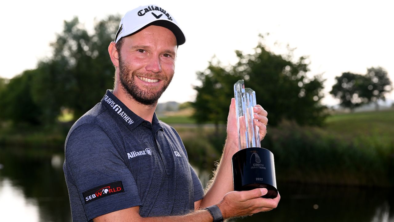 Maximilian Kieffer with the trophy after his win in the D+D Real Czech Masters