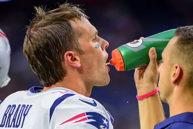 famous athletes drinking water