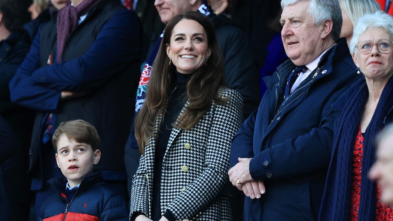 Kate Middleton at the rugby in her Holland Cooper coat