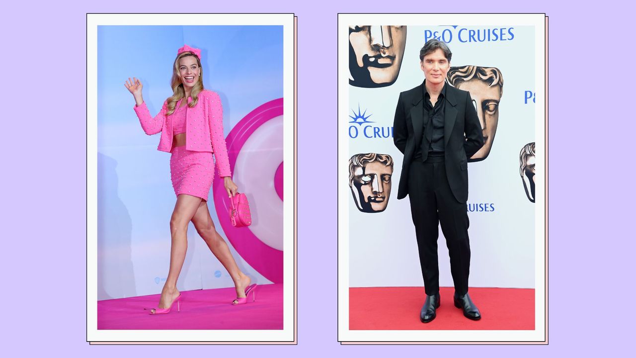 LONDON, ENGLAND - MAY 14: Cillian Murphy attends the 2023 BAFTA Television Awards with P&amp;O Cruises at The Royal Festival Hall on May 14, 2023 in London, England and SEOUL, SOUTH KOREA - JULY 03: Actress Margot Robbie attends a press conference for &quot;Barbie&quot; on July 03, 2023 in Seoul, South Korea.