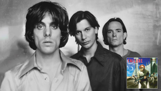 A press shot of Failure in the mid '90s with an inset of their album Fantastic Planet