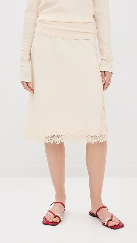 Róhe Lace Slip Skirt