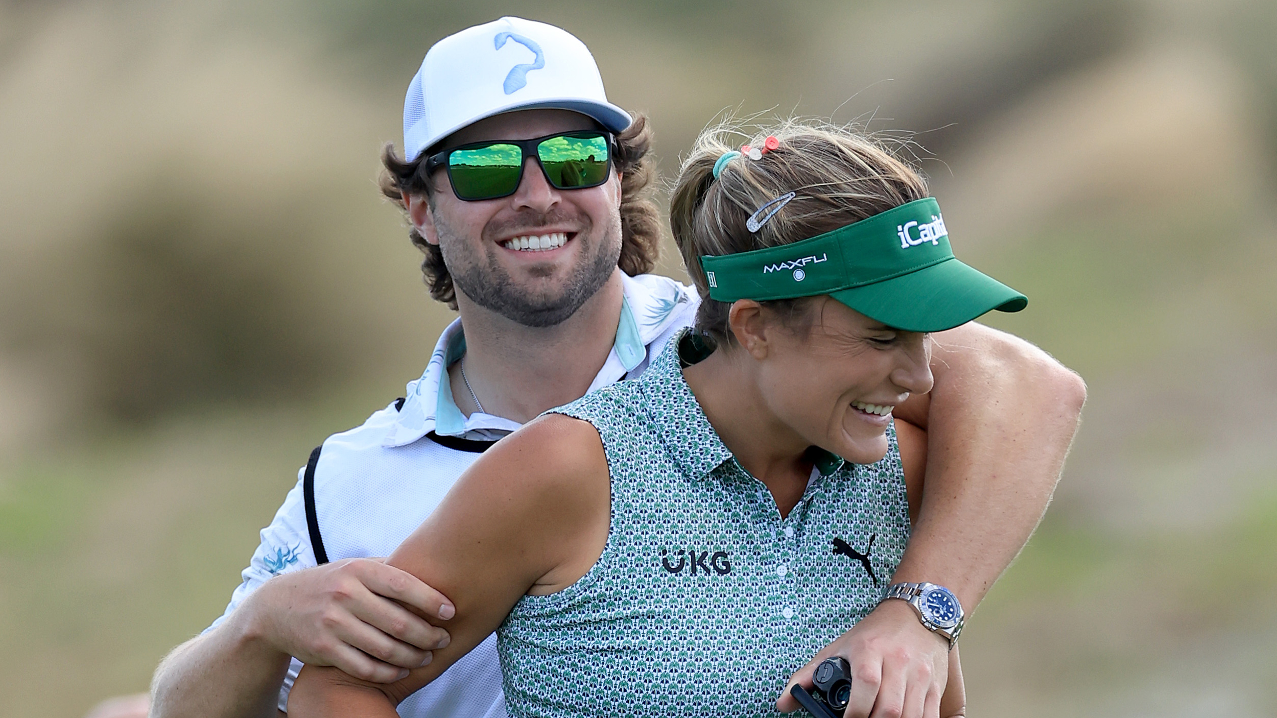 Max Provost and Lexi Thompson at the Hero World Challenge pro-am 