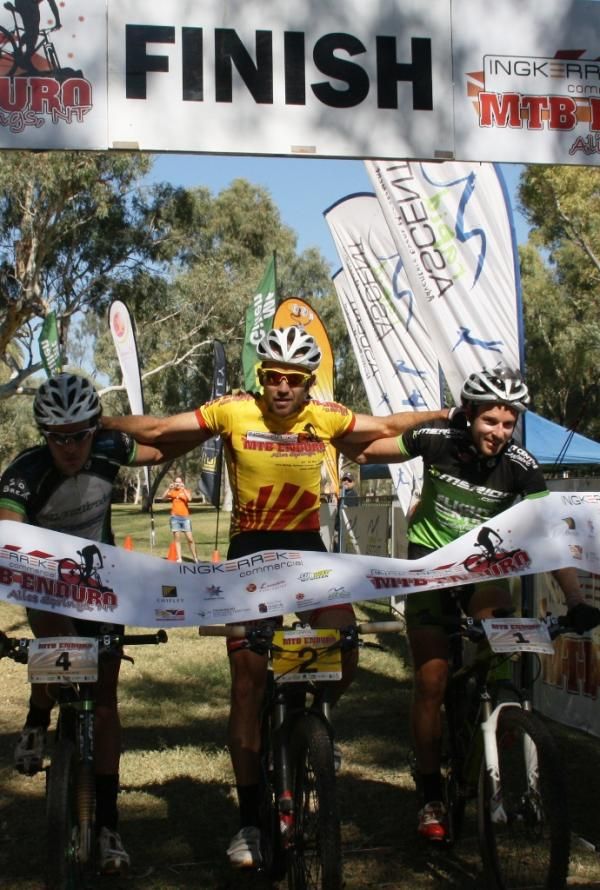 The top three men finish the final stage togeterh