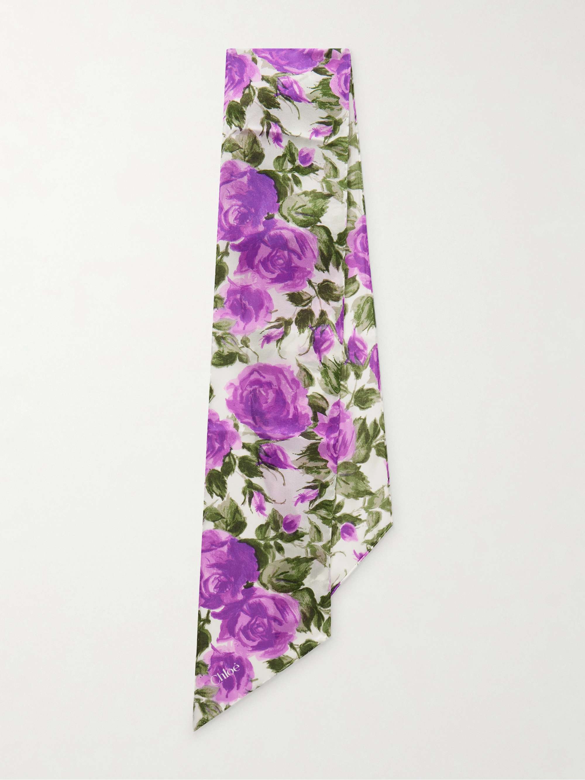 Floral-Print Silk-Georgette Scarf