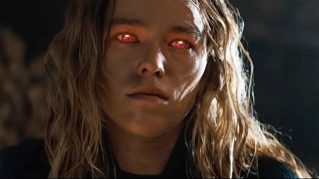 Kara preparing to use her heat vision in Supergirl