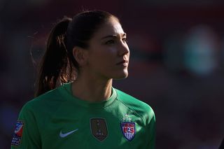 Hope Solo #1 of USA walks off the field during the United States v Mexico: Group A - 2016 CONCACAF Women's Olympic Qualifying at Toyota Stadium on February 13, 2016 in Frisco, Texas. (Photo by Tom Pennington/Getty Images)