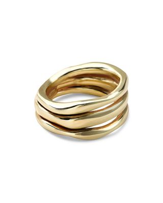 18k Gold Glamazon Triple Band Squiggle Ring