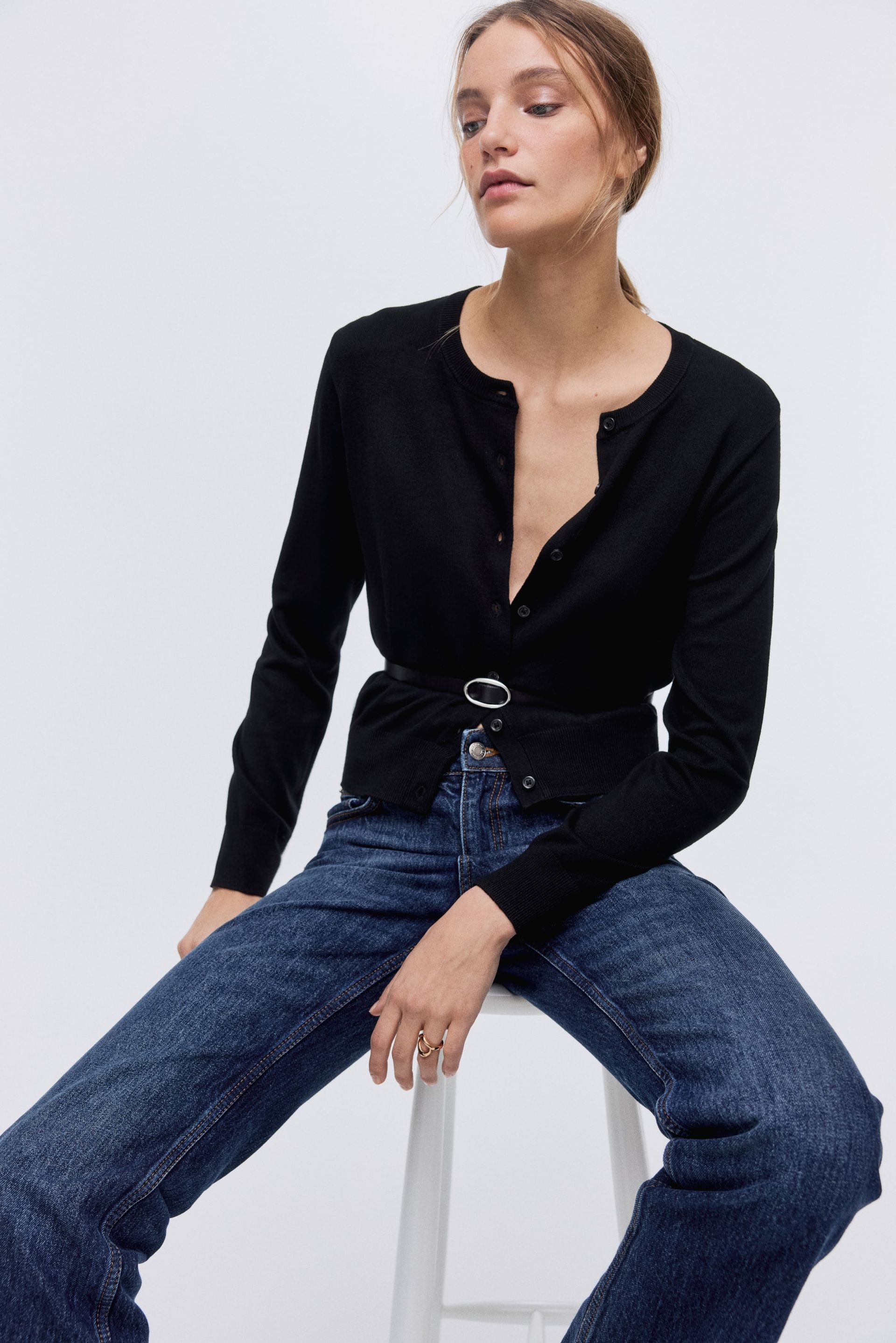 Fine-Knit Cardigan