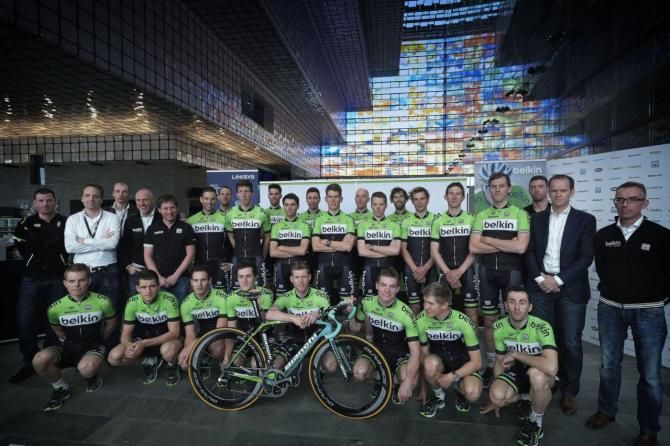 The 2014 Belkin riders pose for a group photo