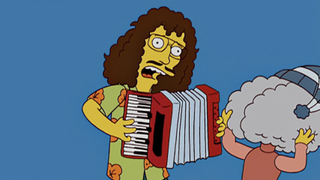 Weird Al playing accordion on The Simpsons