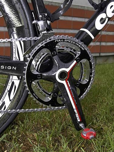 These FSA cranks are labeled as 'K-Force Light' but they're more likely rebadged SL-K Light models that are swapped in for their standard bolt circle diameter.