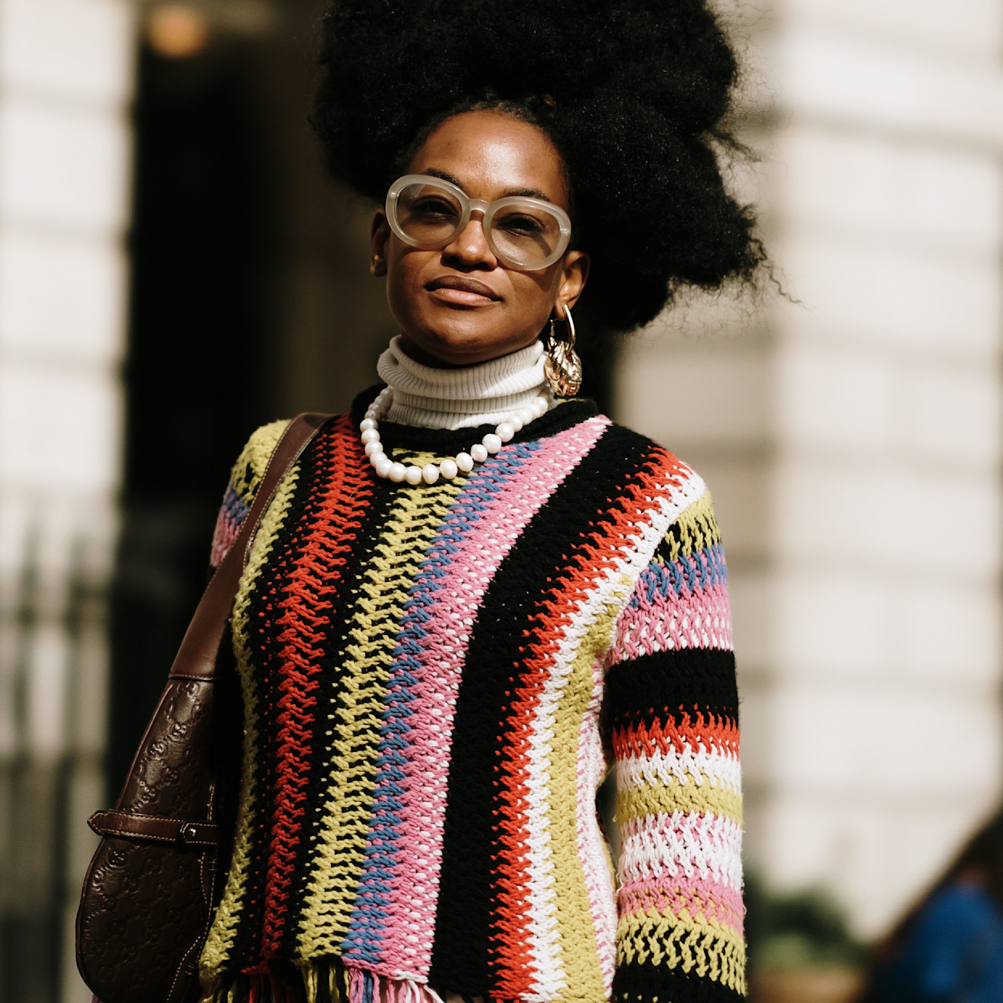 woman wearing striped shirt