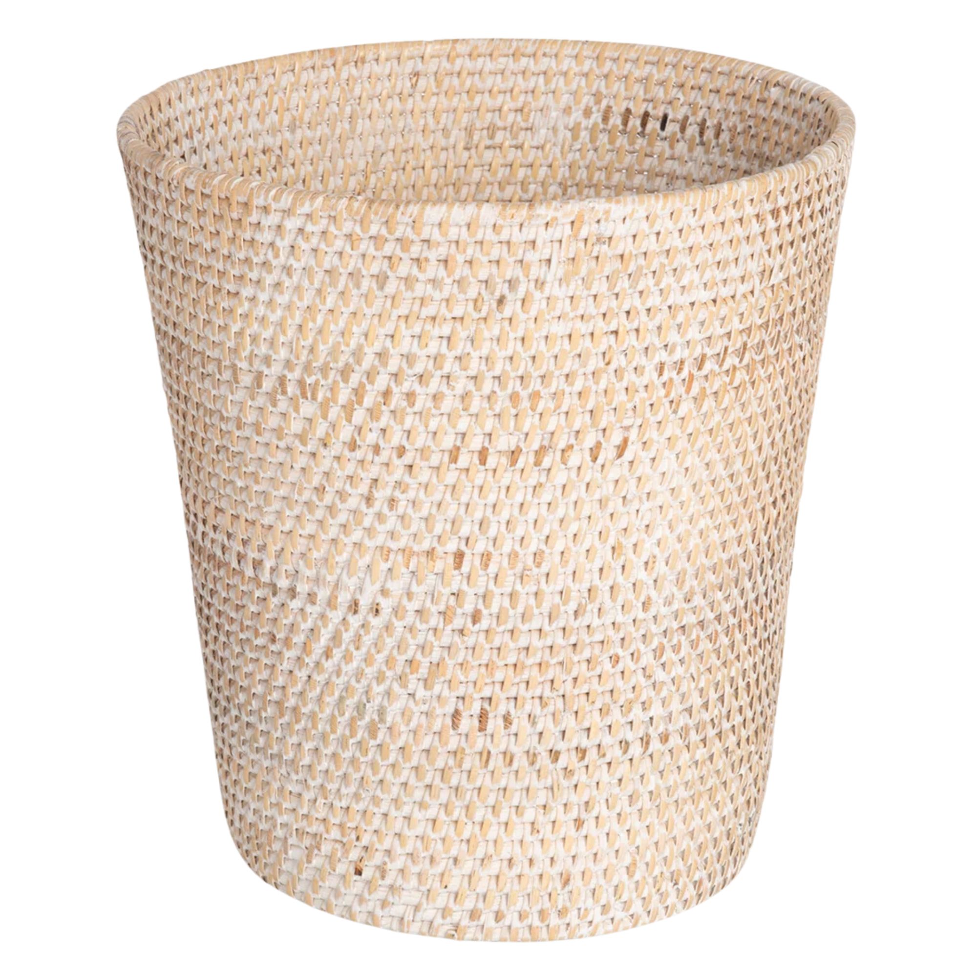 Wicker trash can
