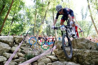 Tom Pidcock on the Paris MTB course