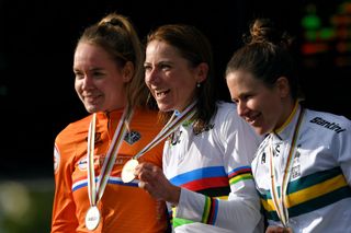 The women's podium from the 2019 World Championships