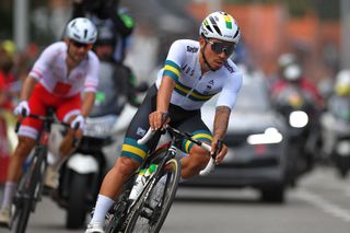 LEUVEN BELGIUM SEPTEMBER 26 Caleb Ewan of Australia competes during the 94th UCI Road World Championships 2021 Men Elite Road Race a 2683km race from Antwerp to Leuven flanders2021 on September 26 2021 in Leuven Belgium Photo by Luc ClaessenGetty Images
