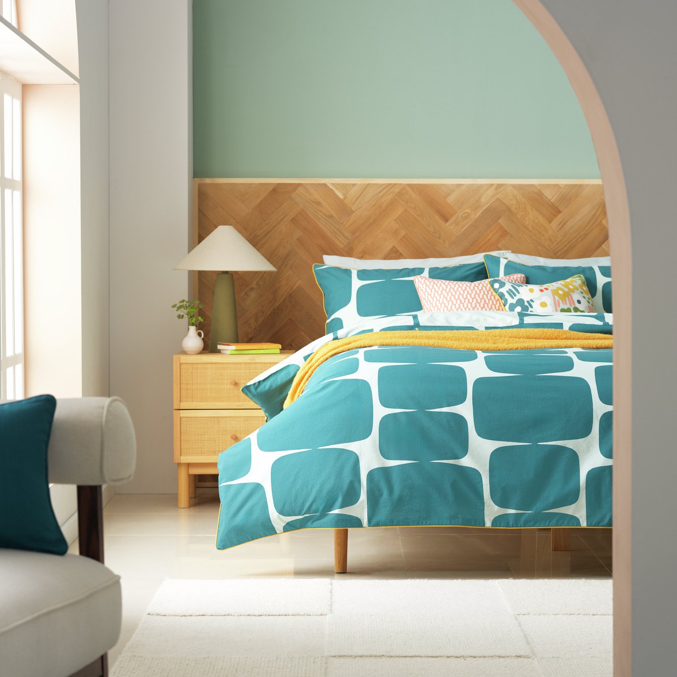 Habitat X Scion Cotton Lohko Teal Bedding Set - Single