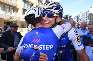 Marcel Kittel celebrates with his Quick-Step Floors teammates