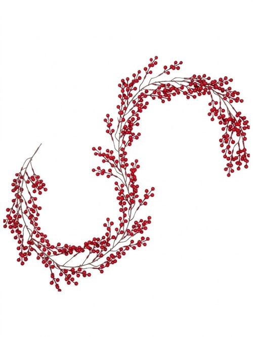 Artificial Red Berry Christmas Garland 5.9ft