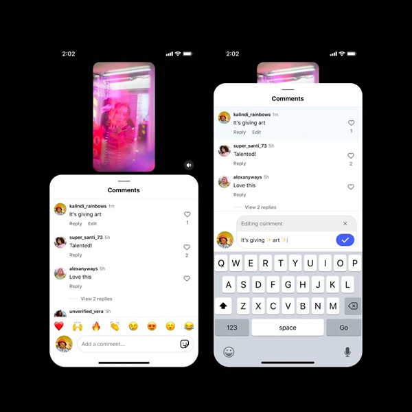 Instagram now shows an "edit" button after you've commented on posts.