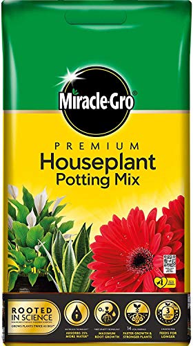Miracle-Gro Premium Houseplant Potting Mix Compost - 10 Litre Bag, (new 2020 Range), Yellow