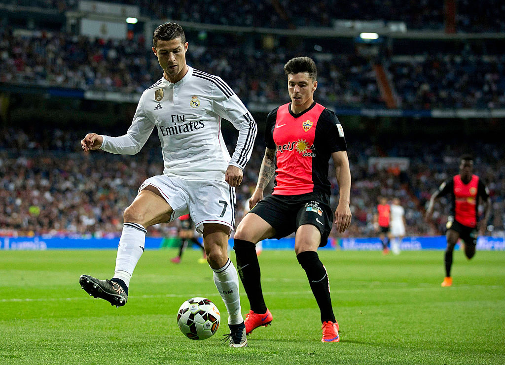 Cristiano Ronaldo in action against Almeria in 2015