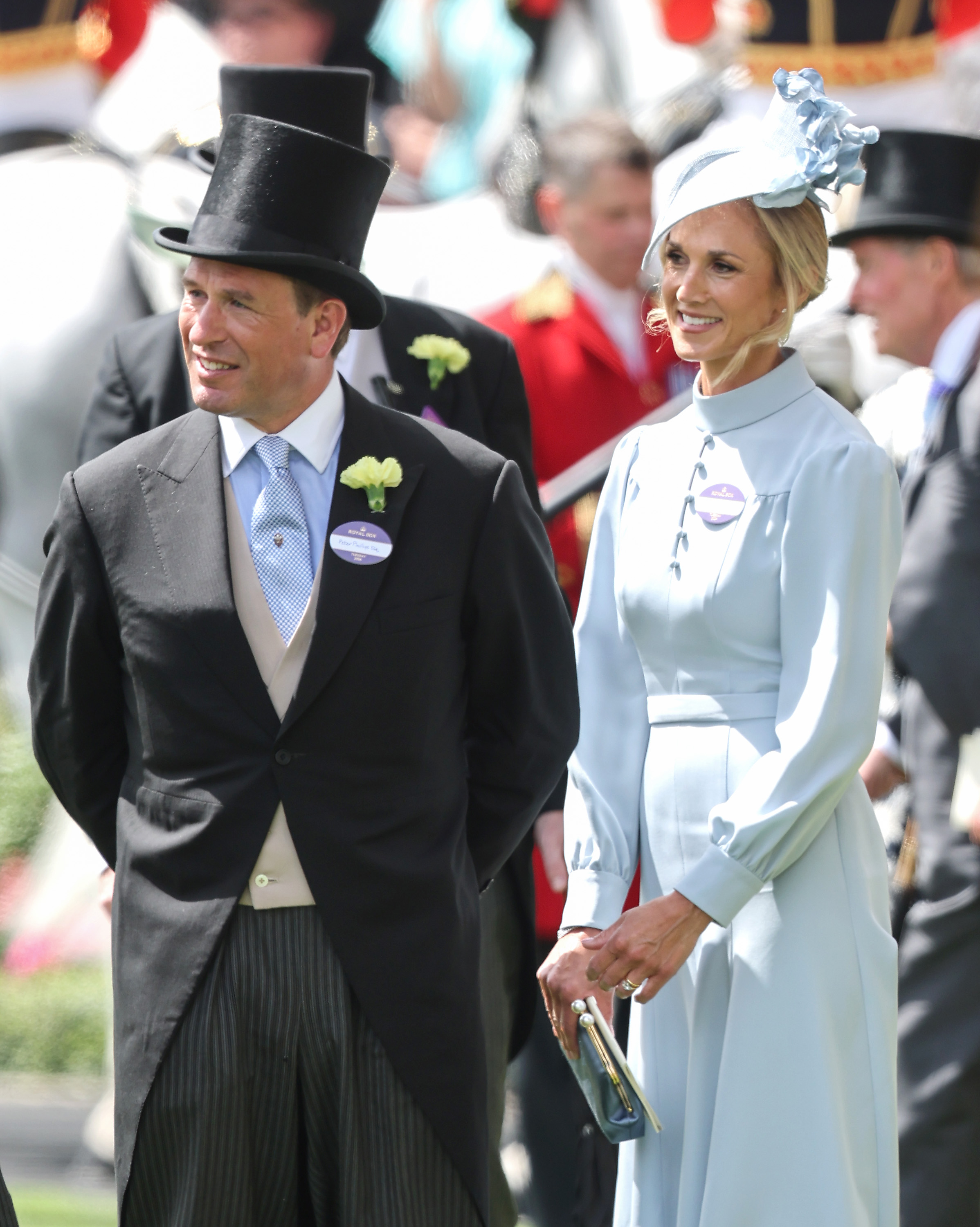 ASCOT, ENGLAND - JUNE 16: Peter Phillips and Harriet Phillips smile as they attend day one of Royal Ascot 2026 at Ascot Racecourse on June 16, 2026 in Ascot, England. (Photo by Chris Jackson/Getty Images)