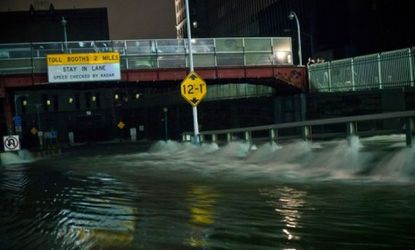 Hurricane Sandy's floodwaters rush into the Carey Tunnel (previously the Brooklyn Battery Tunnel) in New York City on Oct. 29: Is another monster storm on the way?