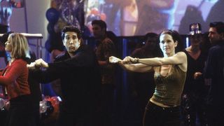 Ross (David Schwimmer) and Monica Geller (Courteney Cox) perform 'the rountine'