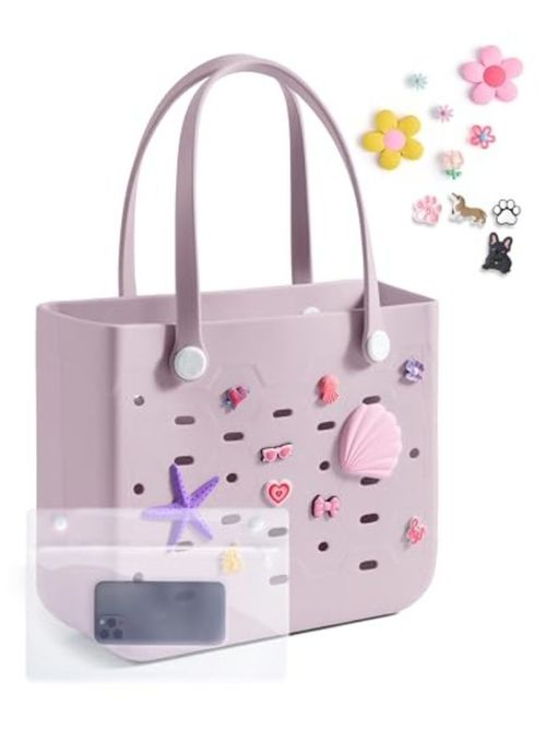 Water-Resistant Rubber Tote (Purple Breeze)