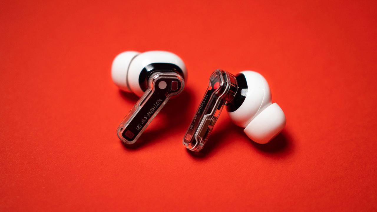 Nothing Ear (2) earbuds review on red background