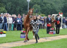 Pippa Funnell riding REDESIGNED; during the Final Vet Check of The Land Rover Burghley Horse Trials near Stamford in Lincolnshire, UK, on 5th September 2015