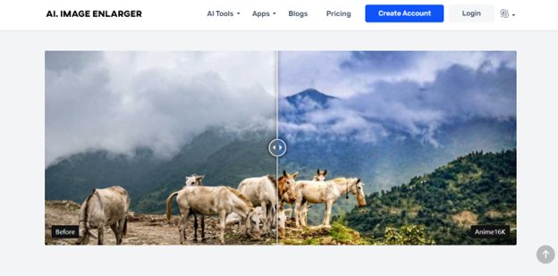 Website screenshot for AI Image Enlarger
