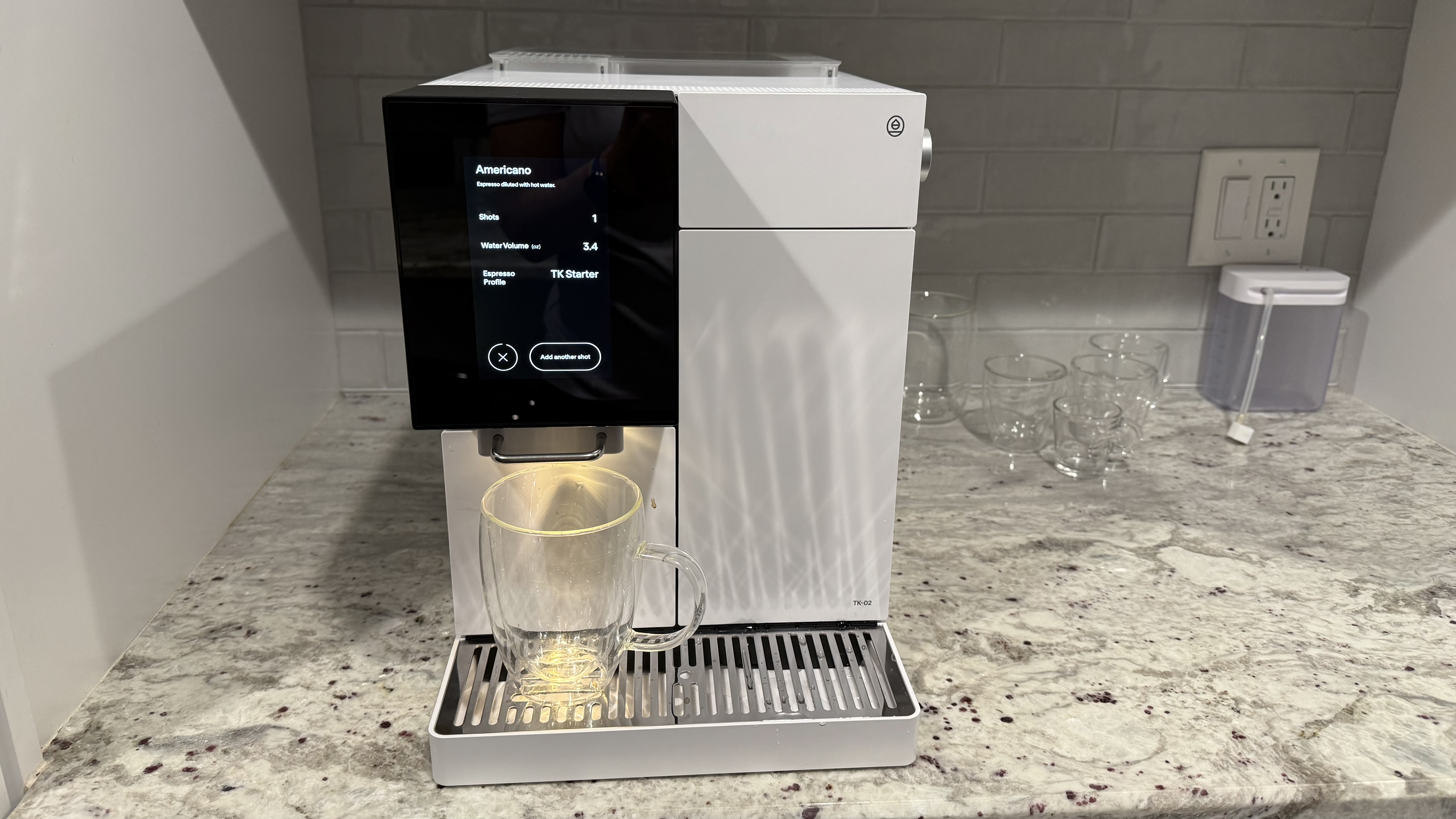 Terra Kaffe TK-02 brewing Americano