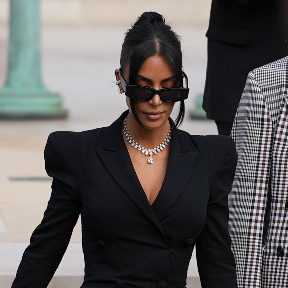 Kim Kardashian wearing a black blazer