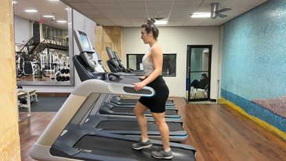 Madeline Muzzi doing a treadmill incline walk