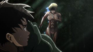 The Female Titan chasing after Eren in Attack on Titan.