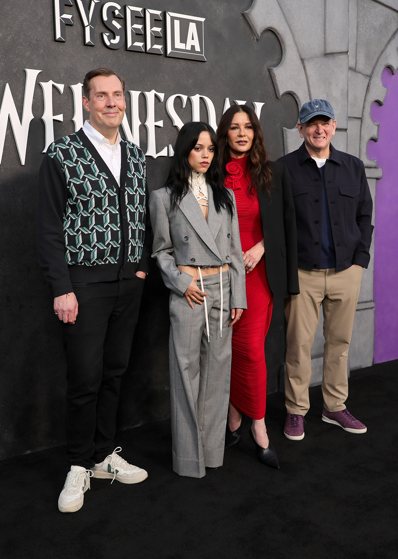 The Wednesday Cast and producers at Hollywood Forever Cemetery event in Emmys support.