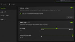 Nvidia gaming laptop: GeForce Experience