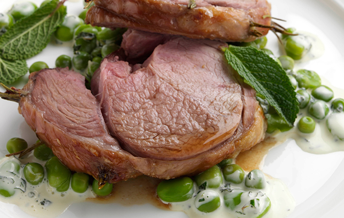 summer lamb with broad beans and mint