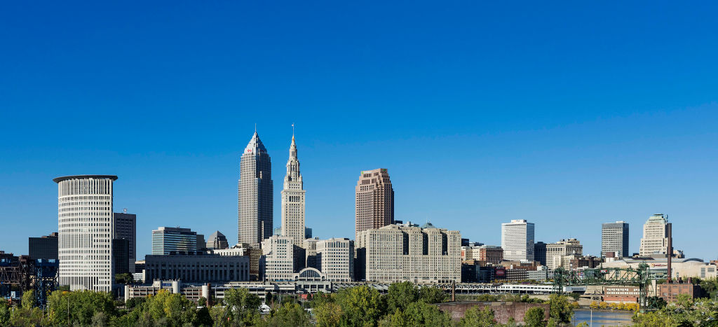 OHIO CITY - WEST SIDE, CLEVELAND, OHIO, UNITED STATES - 2016/10/07: Cleveland City skyline. (Photo by John Greim/LightRocket via Getty Images)