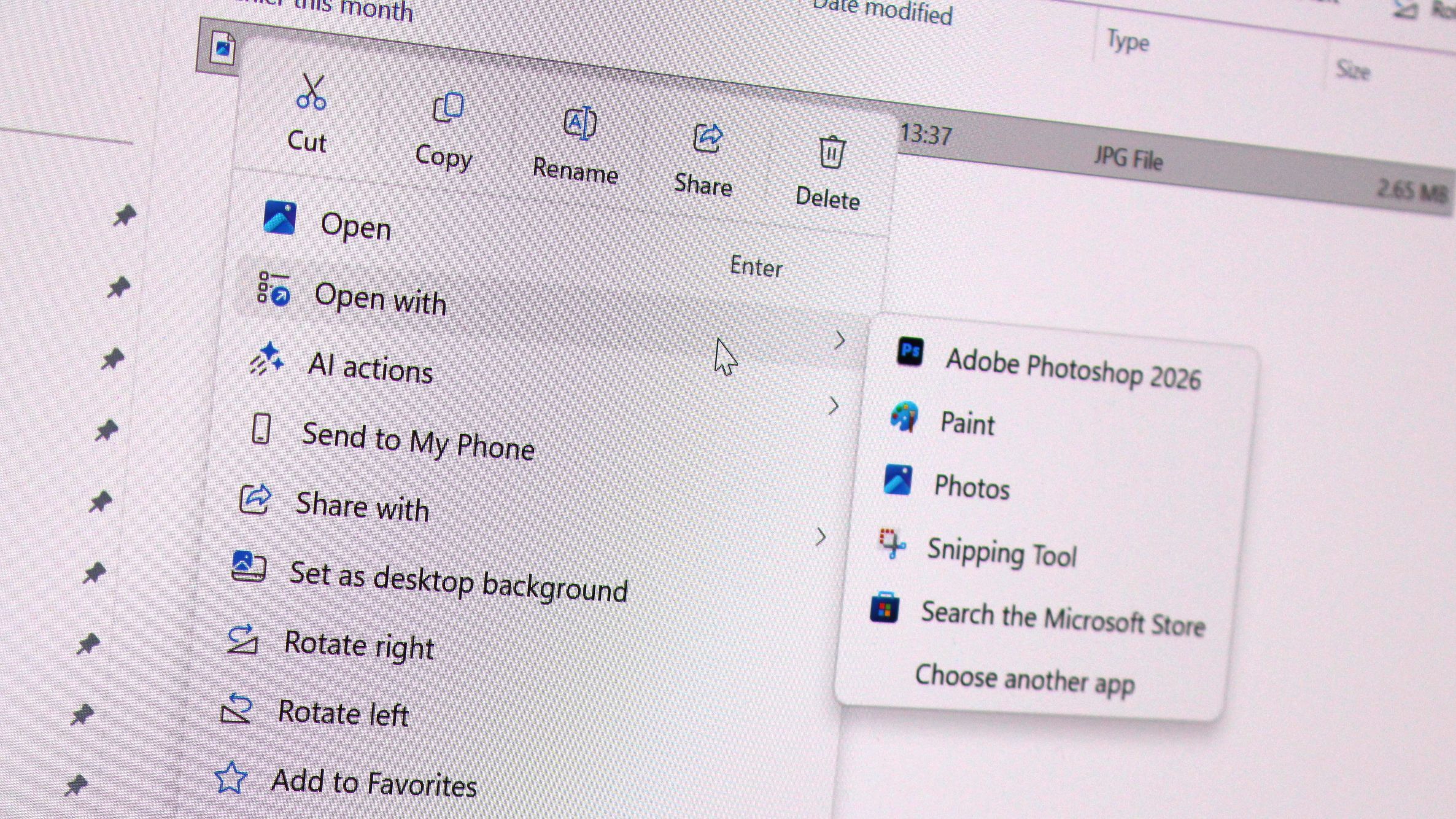 Windows 11 context menu